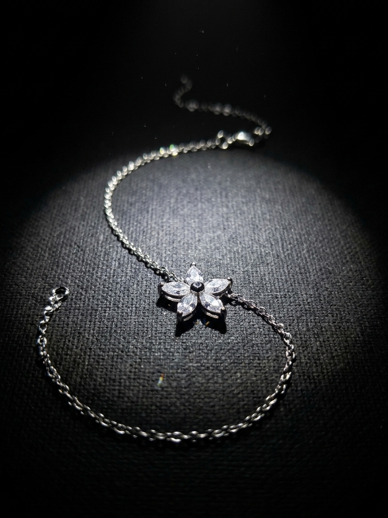 Silver Daisy Diamond Bracelet