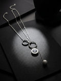 Sliver Orbit Loop-Drop Necklace