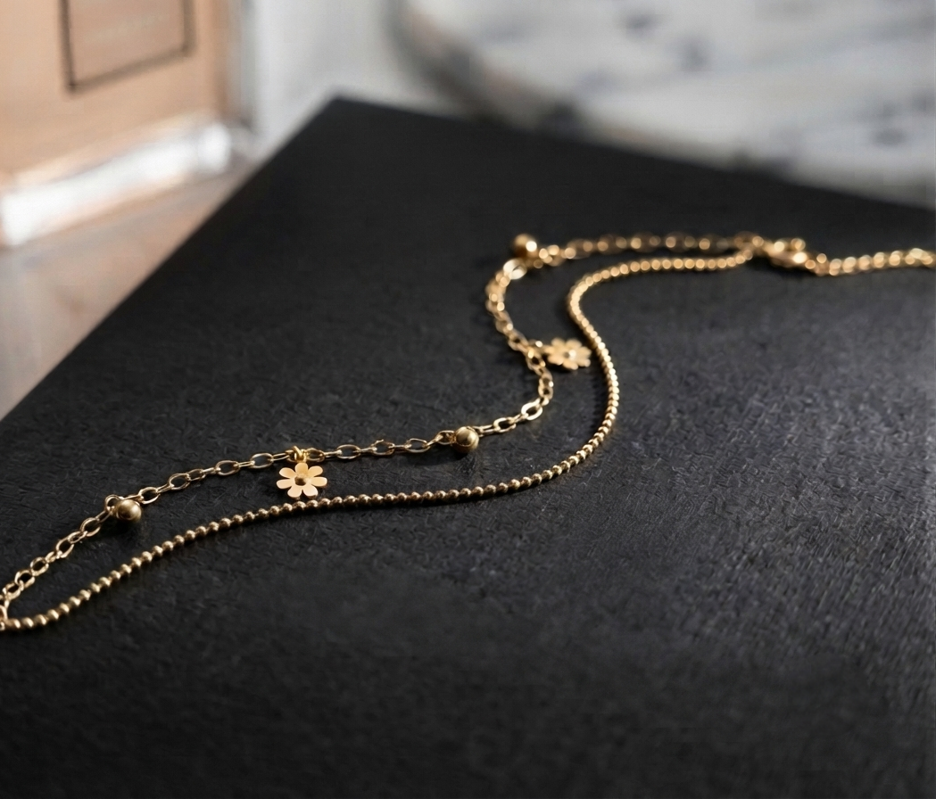 Daisy Duo Layer Beaded Bracelet
