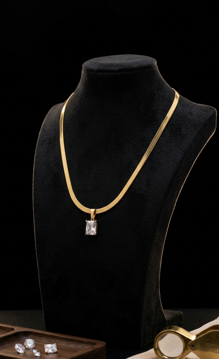 Classic Square Pendant Necklace