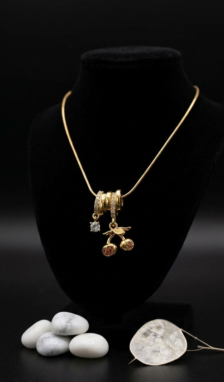 Multi Pendant Cherry Necklace