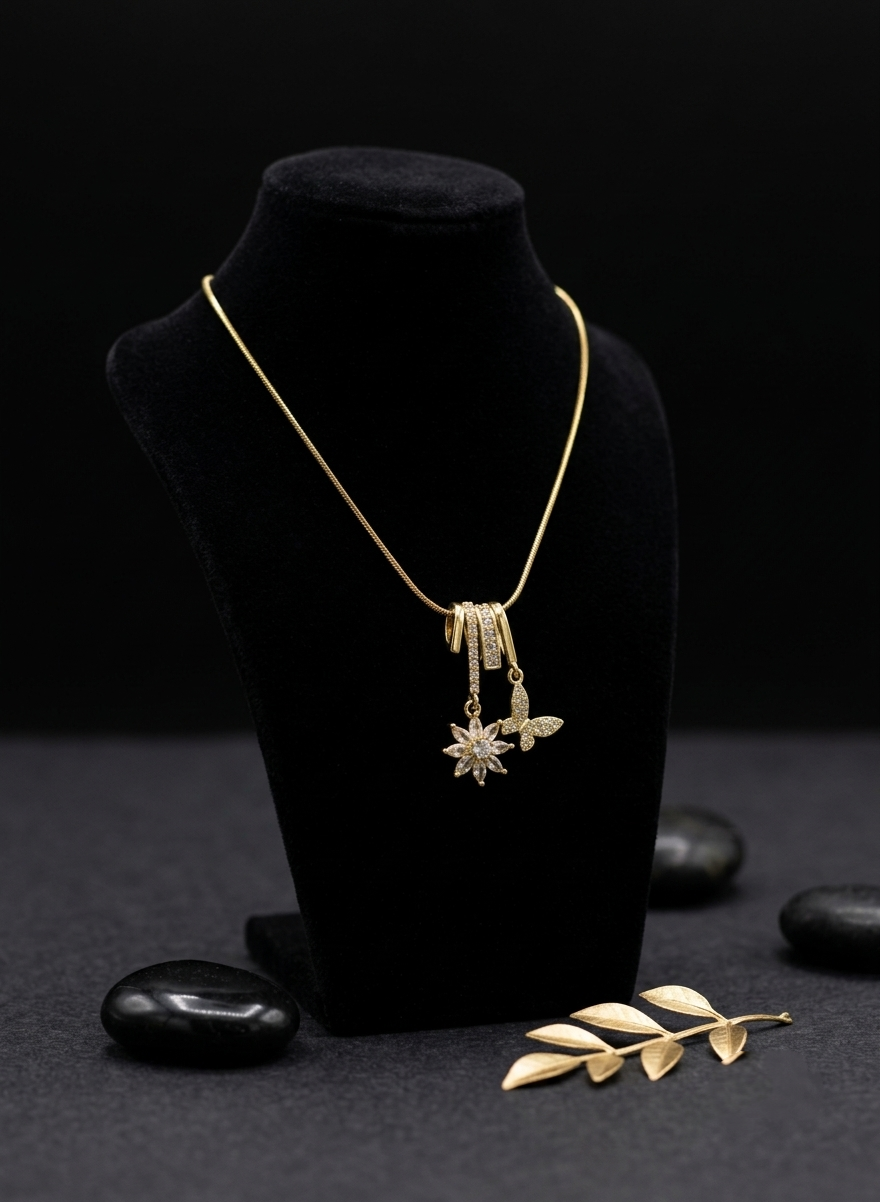 Multi Pendant Floral Necklace